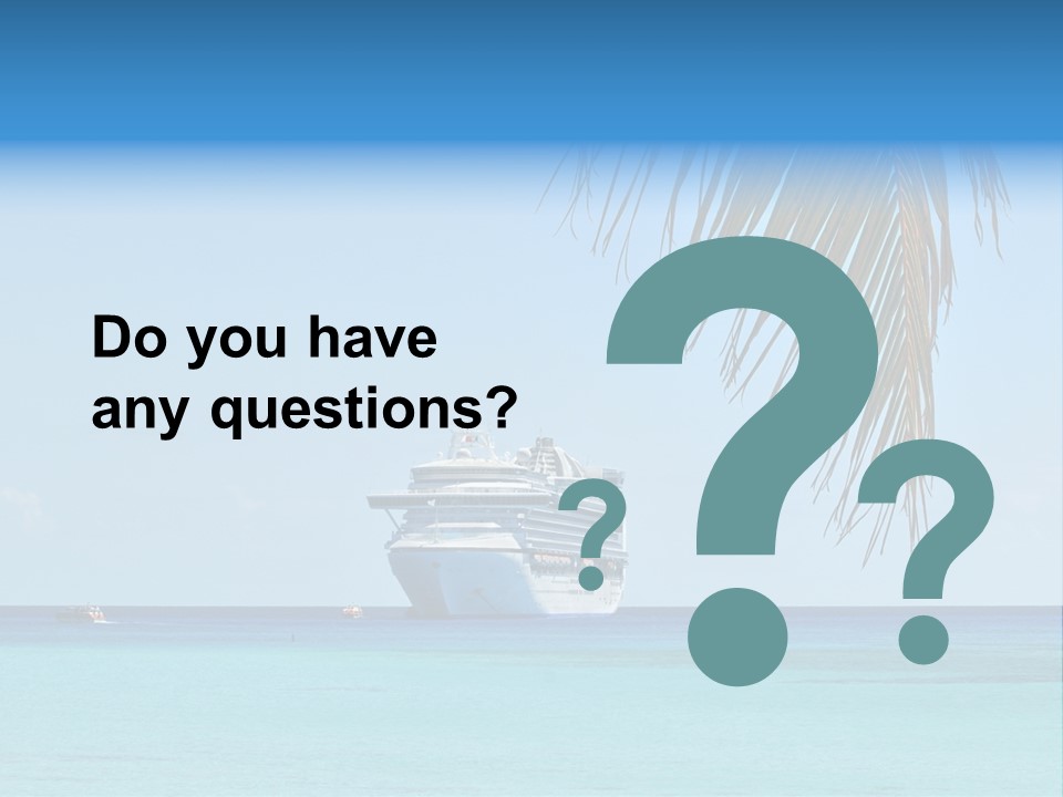 Palm Trees Cruise Ship PowerPoint Template