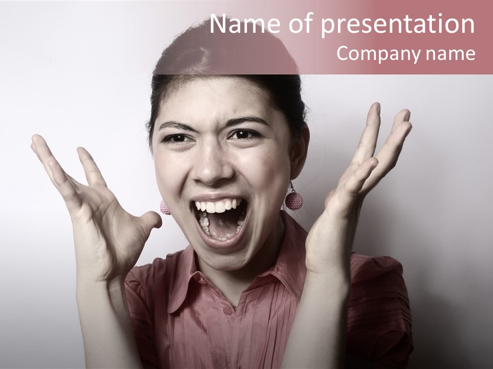 Shouting Girl PowerPoint Template