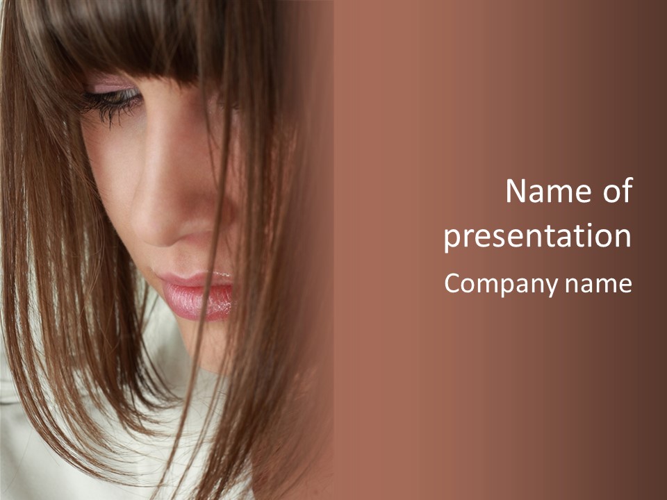 Model Hairstyle People PowerPoint Template