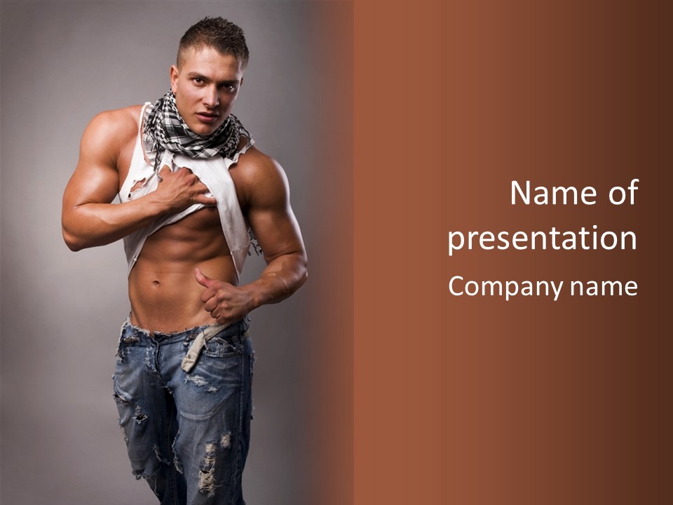 Caucasian Bent Glamour PowerPoint Template