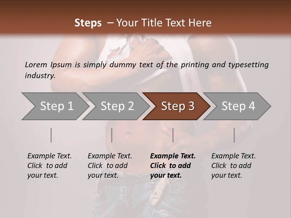 Caucasian Bent Glamour PowerPoint Template
