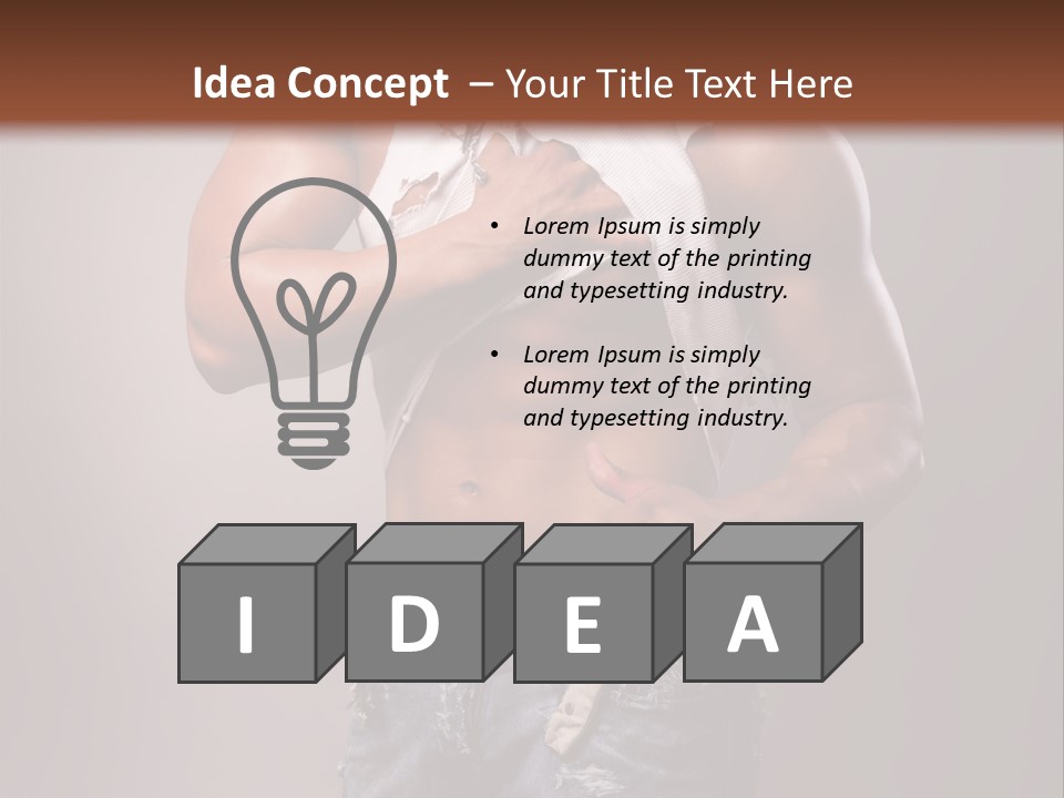 Caucasian Bent Glamour PowerPoint Template