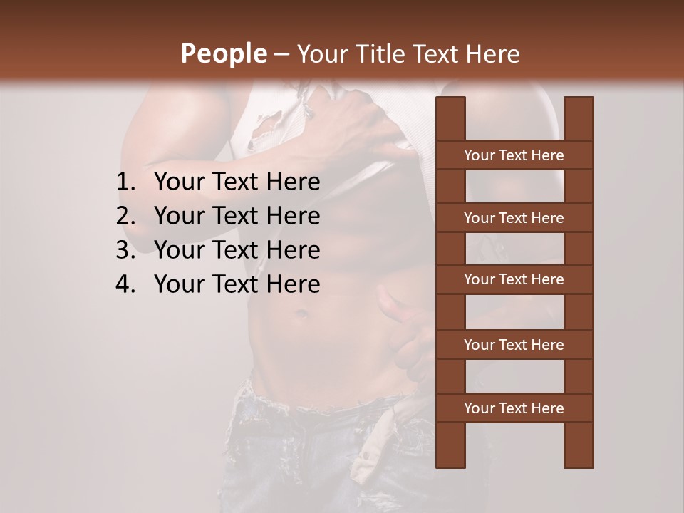 Caucasian Bent Glamour PowerPoint Template