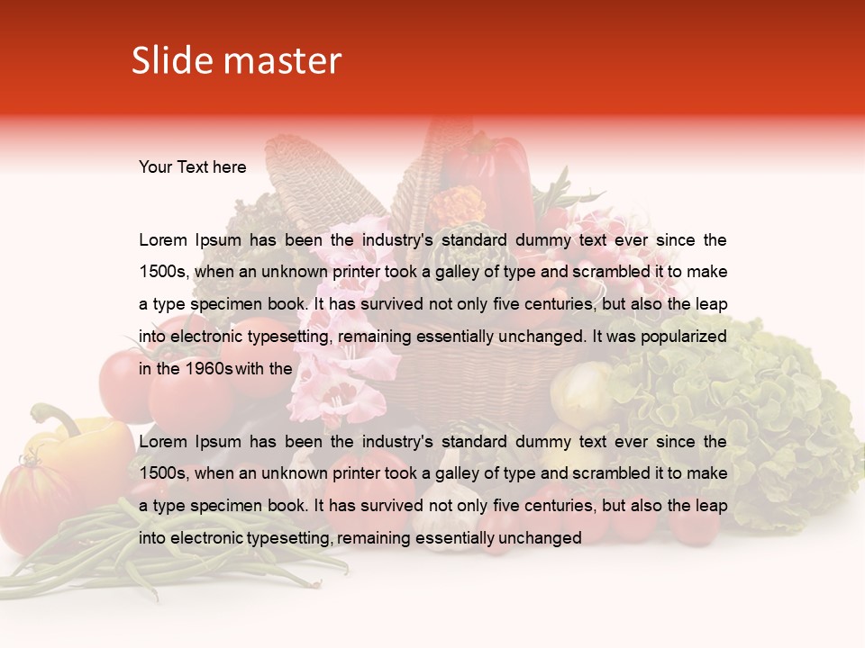 Basket Of Fruit And Vegetables PowerPoint Template