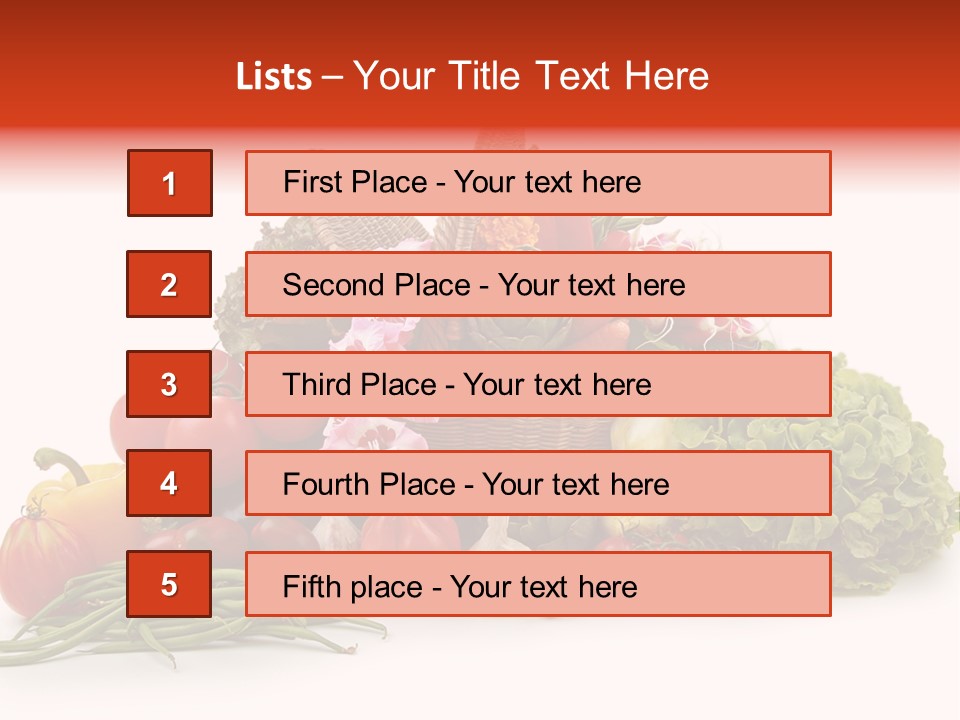 Basket Of Fruit And Vegetables PowerPoint Template