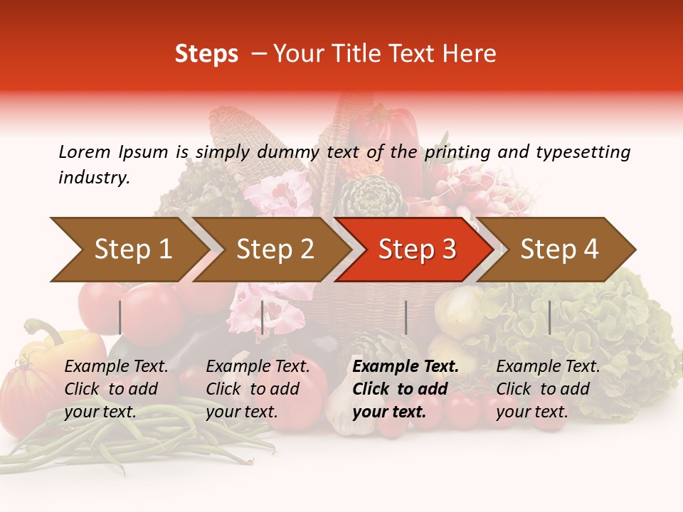 Basket Of Fruit And Vegetables PowerPoint Template