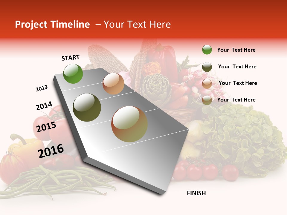 Basket Of Fruit And Vegetables PowerPoint Template