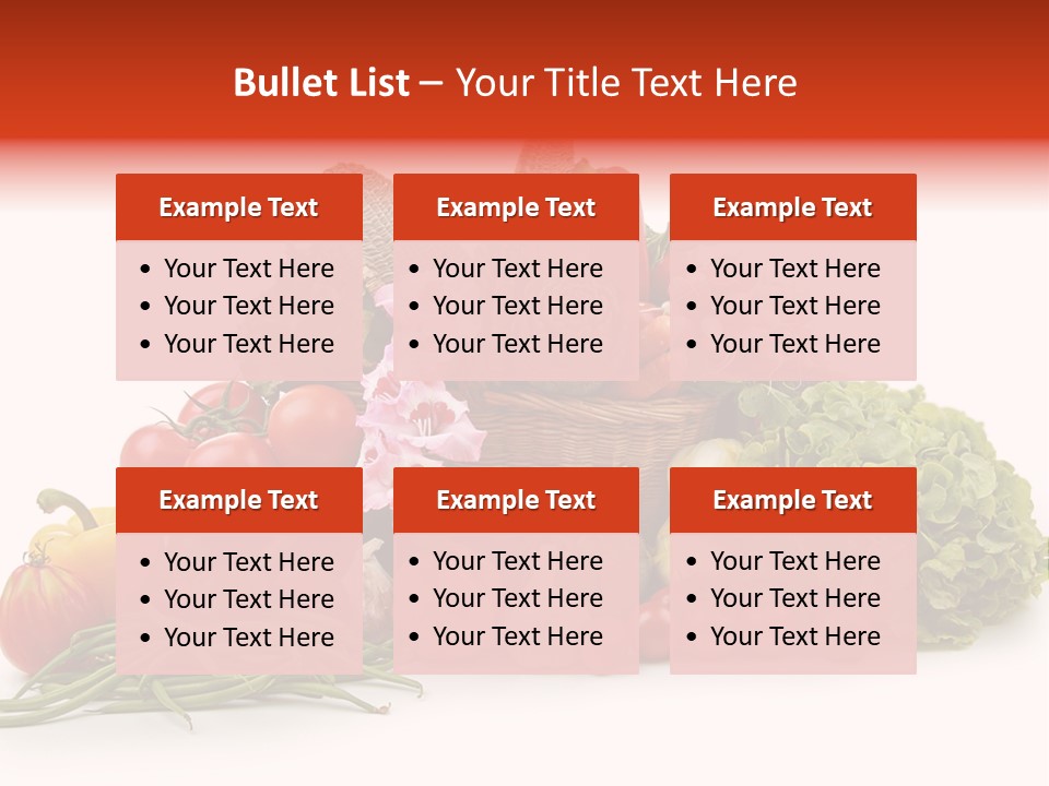Basket Of Fruit And Vegetables PowerPoint Template