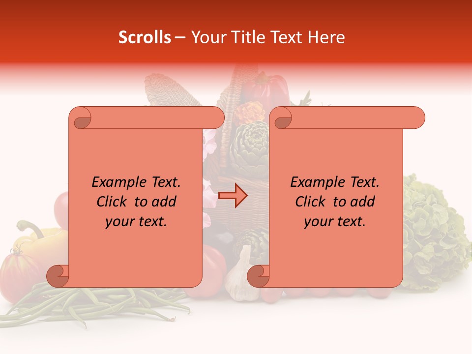 Basket Of Fruit And Vegetables PowerPoint Template