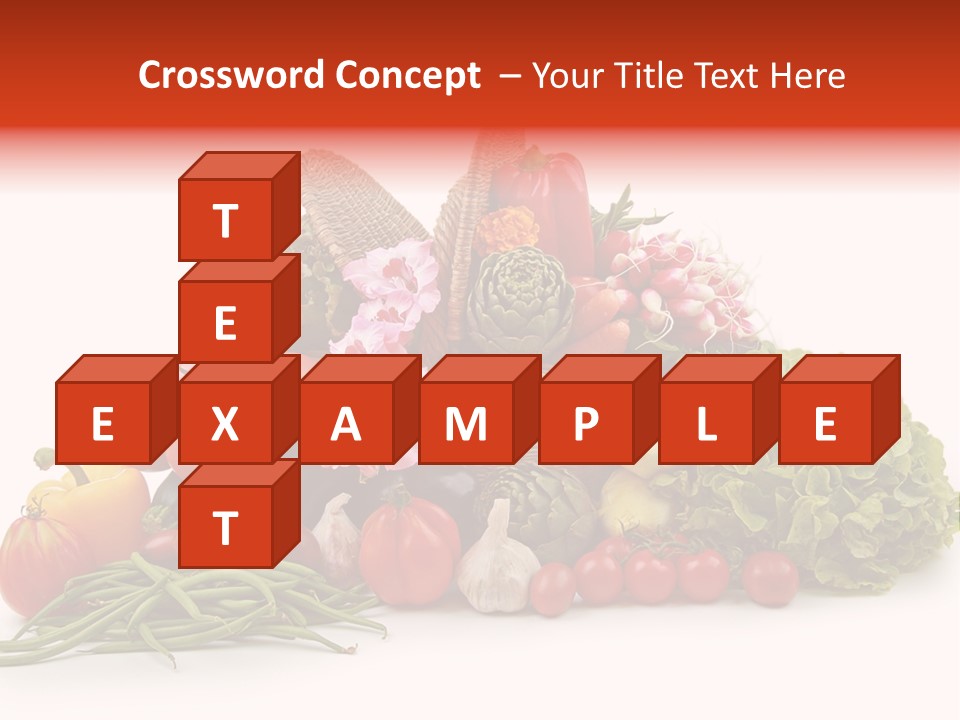 Basket Of Fruit And Vegetables PowerPoint Template