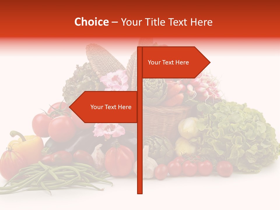Basket Of Fruit And Vegetables PowerPoint Template