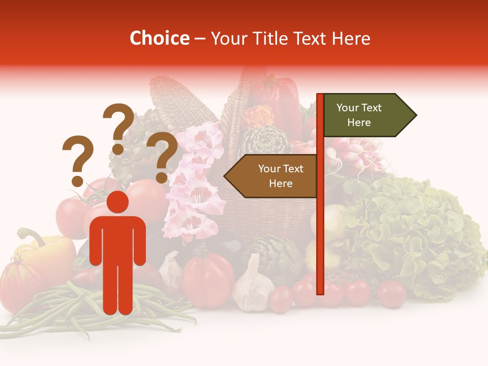 Basket Of Fruit And Vegetables PowerPoint Template