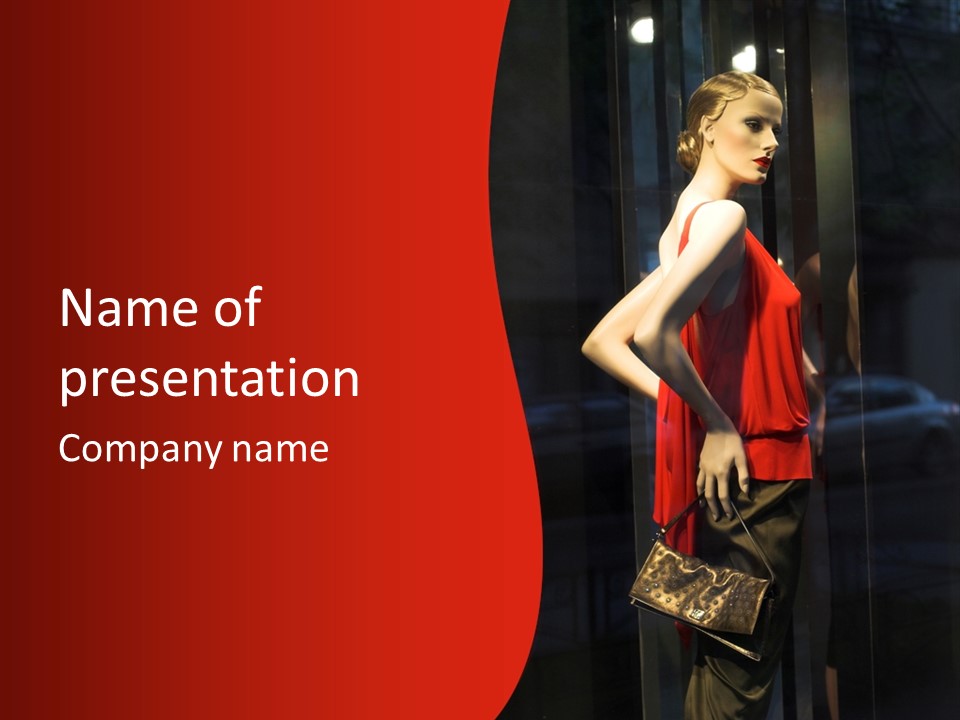 Shop Window Mannequins PowerPoint Template