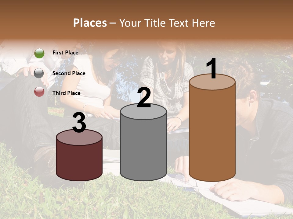 University Students Reading PowerPoint Template