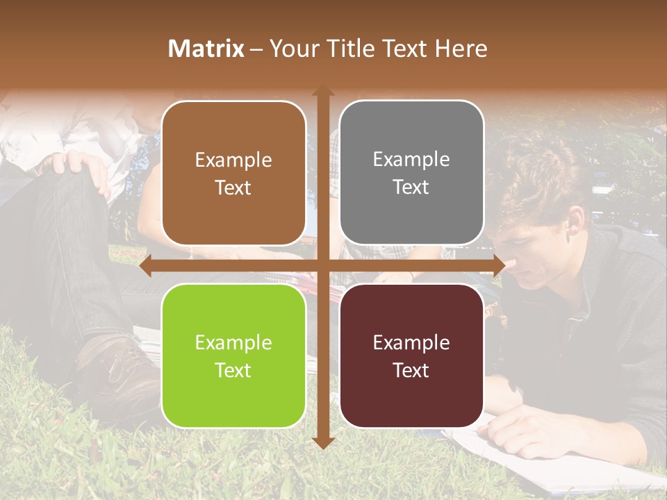 University Students Reading PowerPoint Template