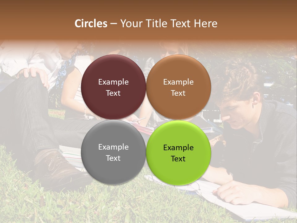 University Students Reading PowerPoint Template