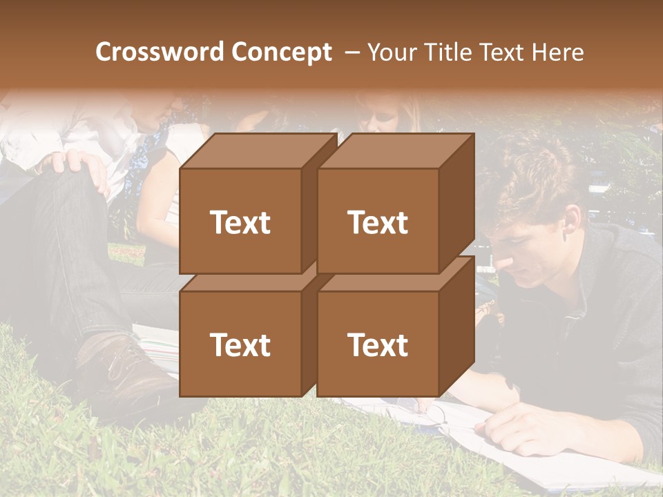 University Students Reading PowerPoint Template