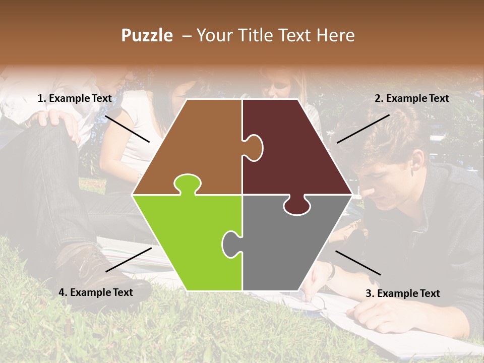 University Students Reading PowerPoint Template
