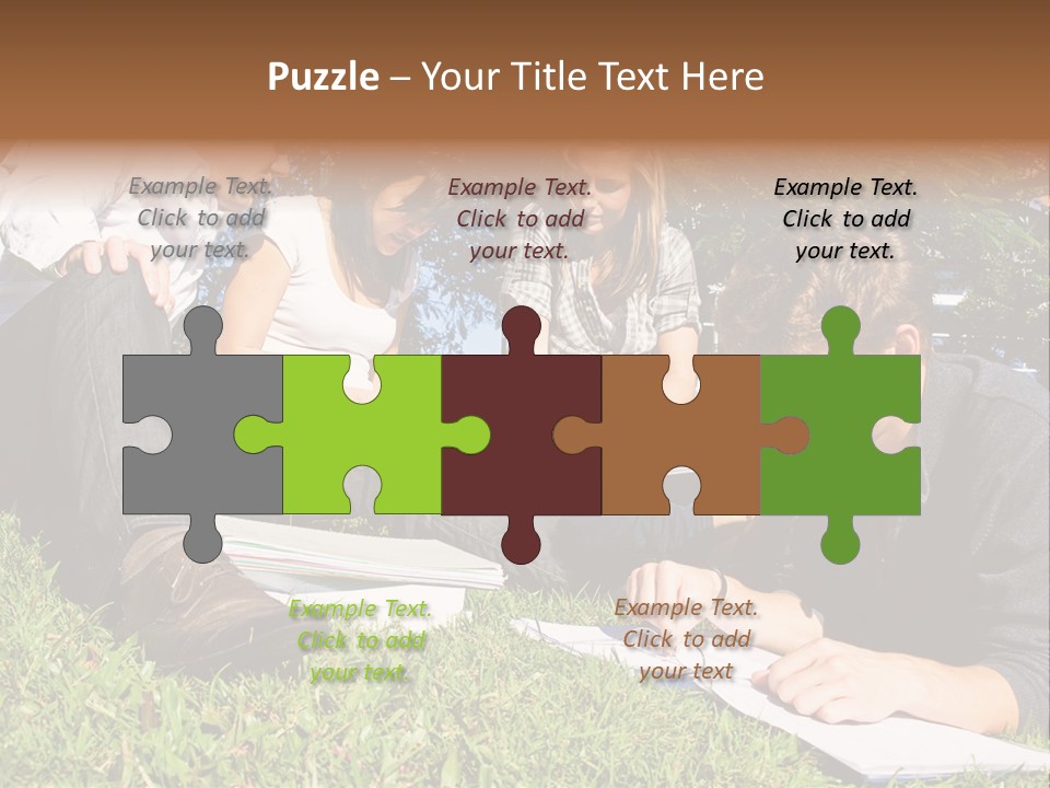 University Students Reading PowerPoint Template