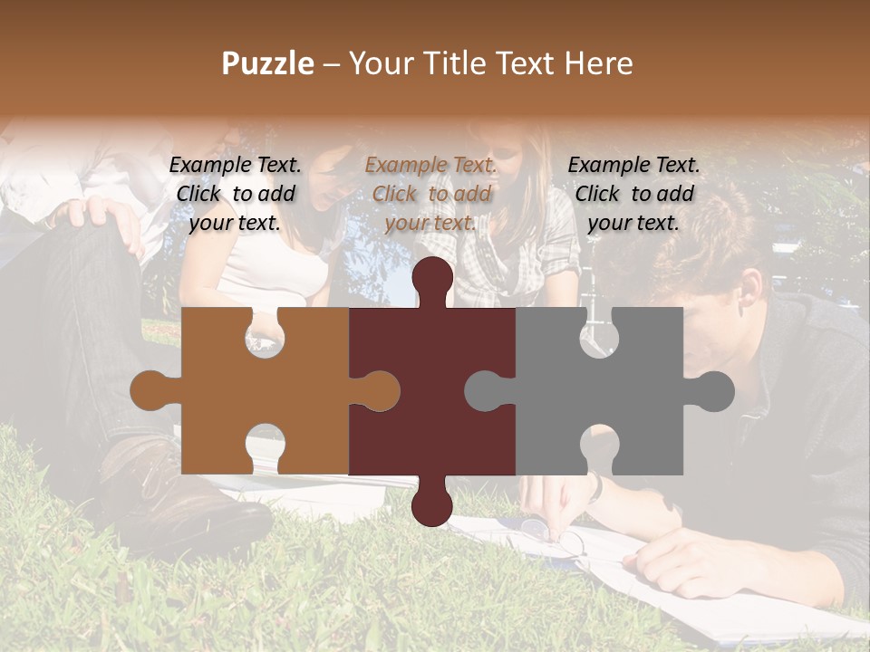 University Students Reading PowerPoint Template