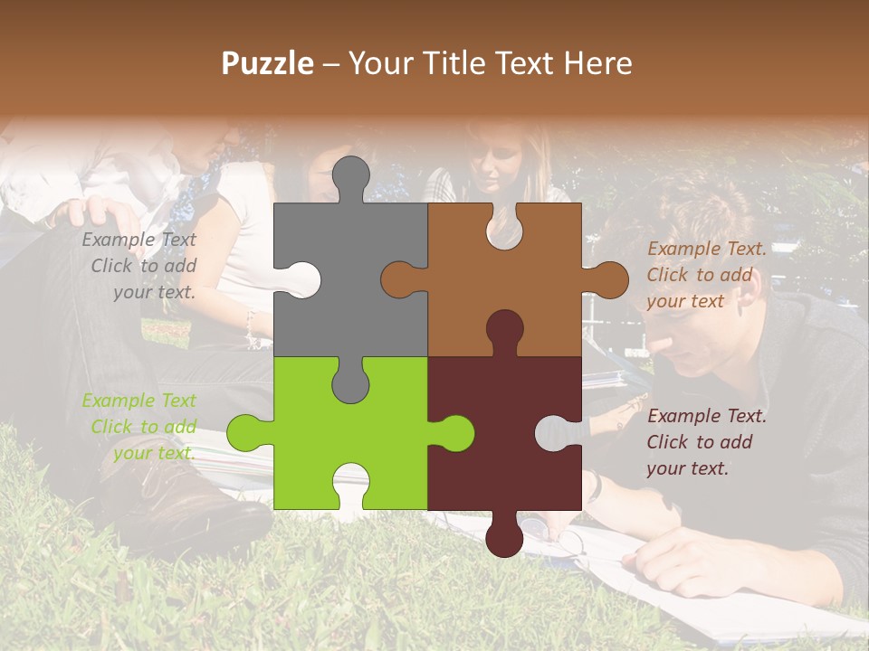 University Students Reading PowerPoint Template