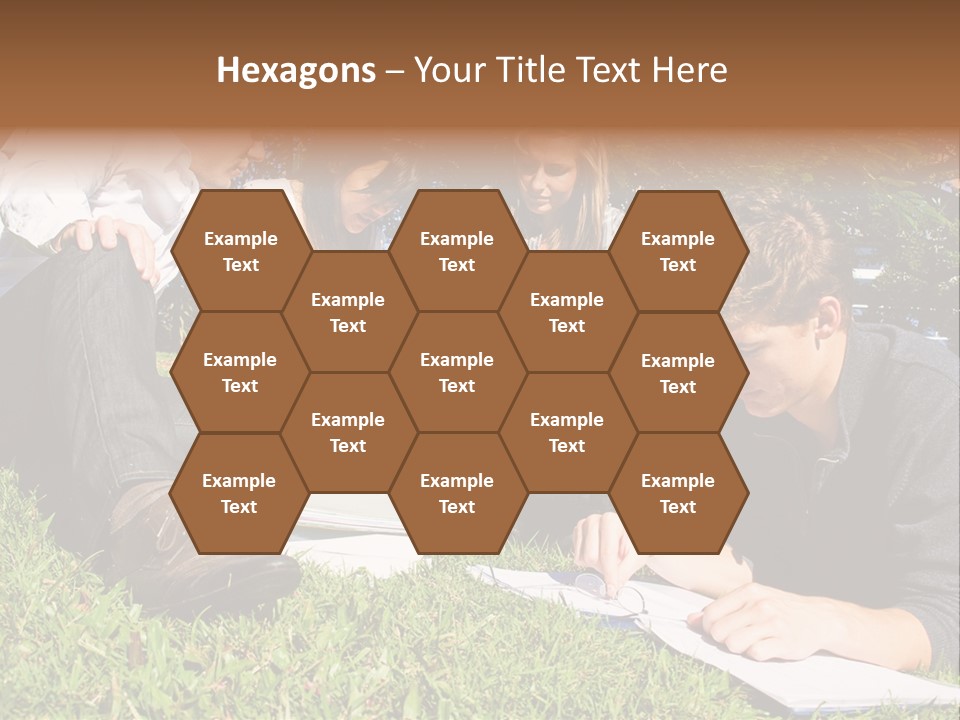 University Students Reading PowerPoint Template