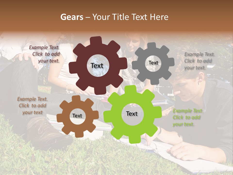 University Students Reading PowerPoint Template