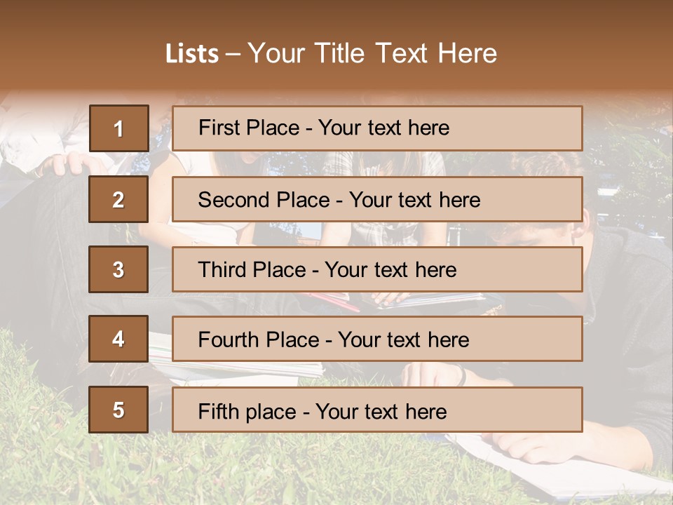 University Students Reading PowerPoint Template