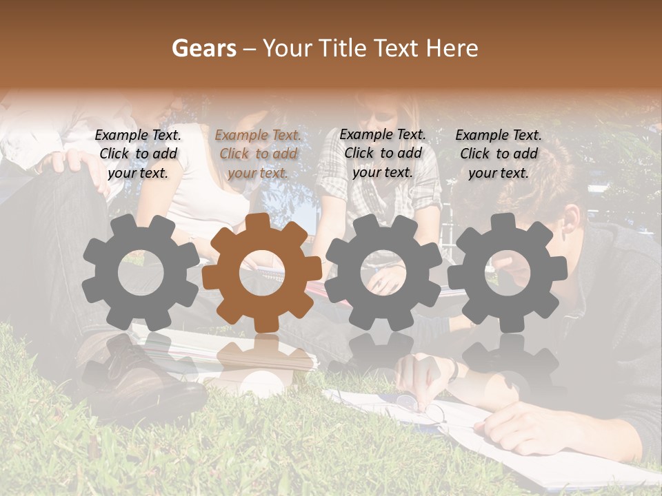 University Students Reading PowerPoint Template