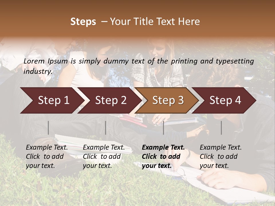 University Students Reading PowerPoint Template