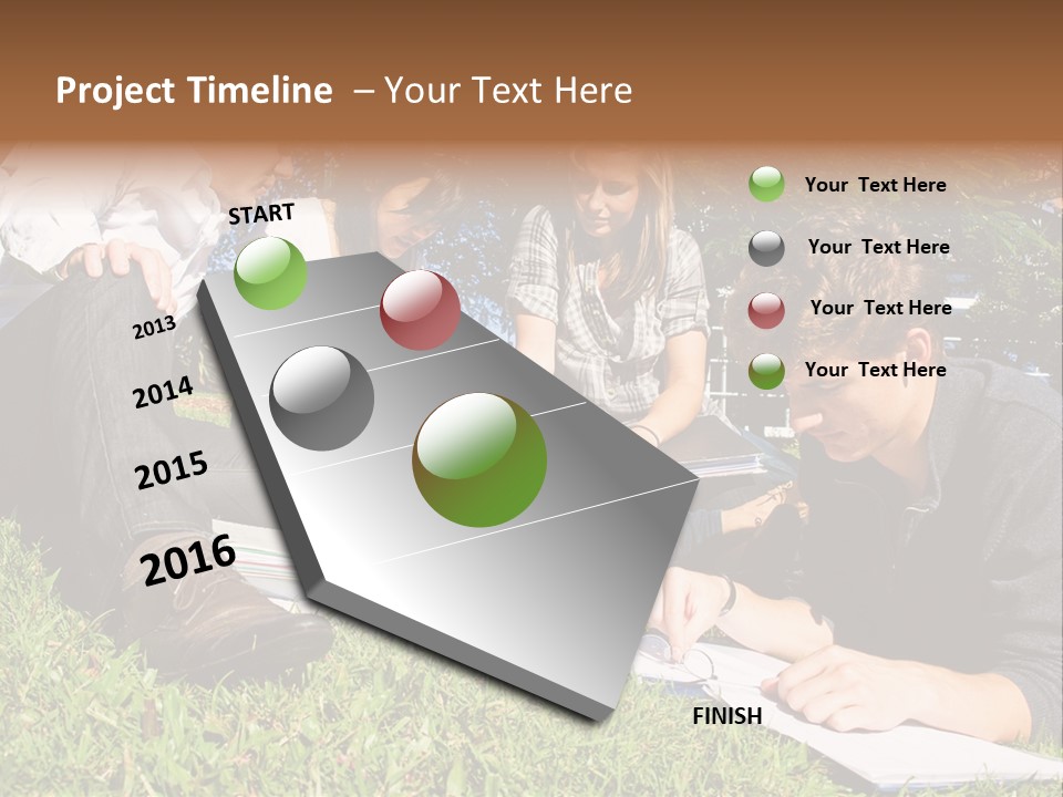 University Students Reading PowerPoint Template