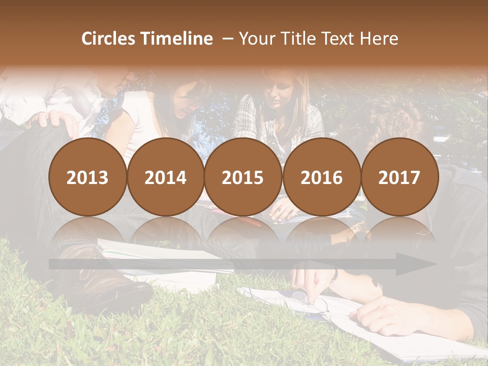 University Students Reading PowerPoint Template