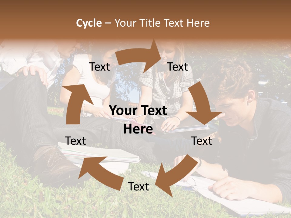 University Students Reading PowerPoint Template