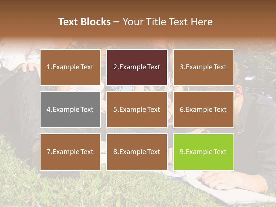 University Students Reading PowerPoint Template