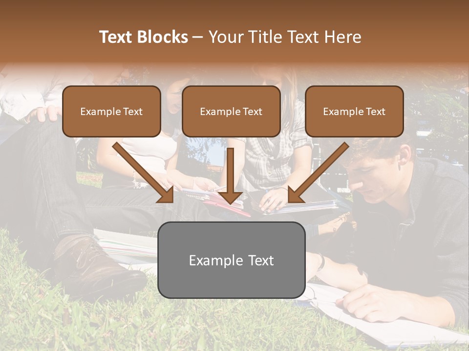 University Students Reading PowerPoint Template