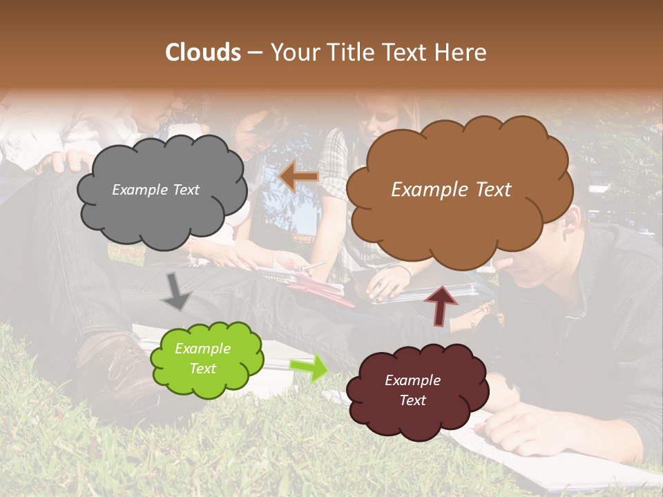 University Students Reading PowerPoint Template