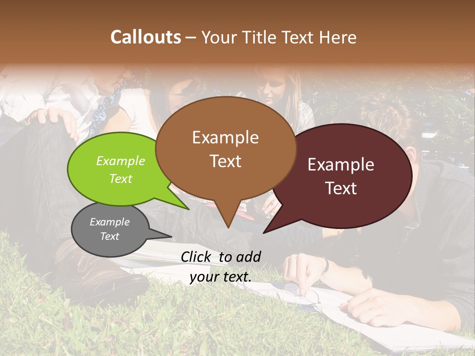 University Students Reading PowerPoint Template