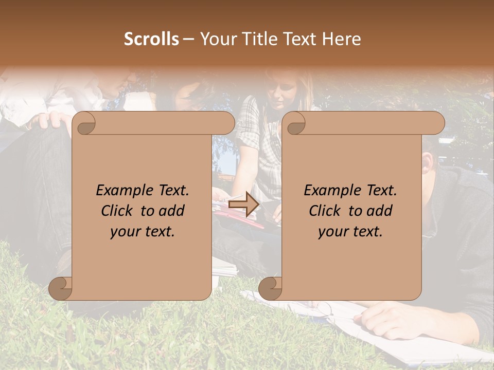 University Students Reading PowerPoint Template