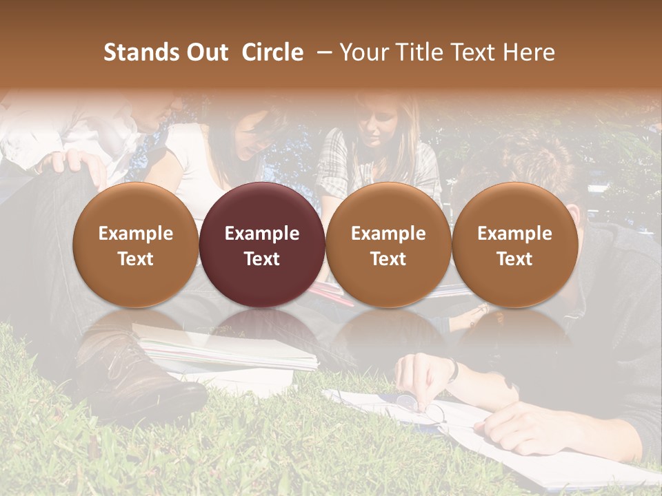 University Students Reading PowerPoint Template