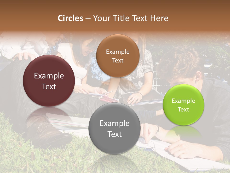 University Students Reading PowerPoint Template