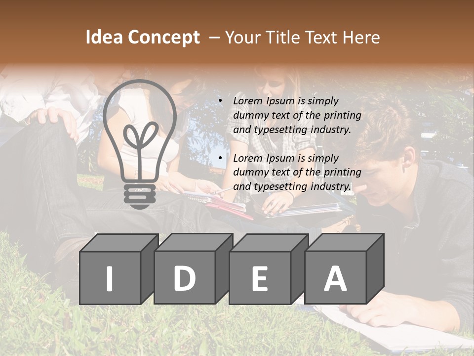 University Students Reading PowerPoint Template