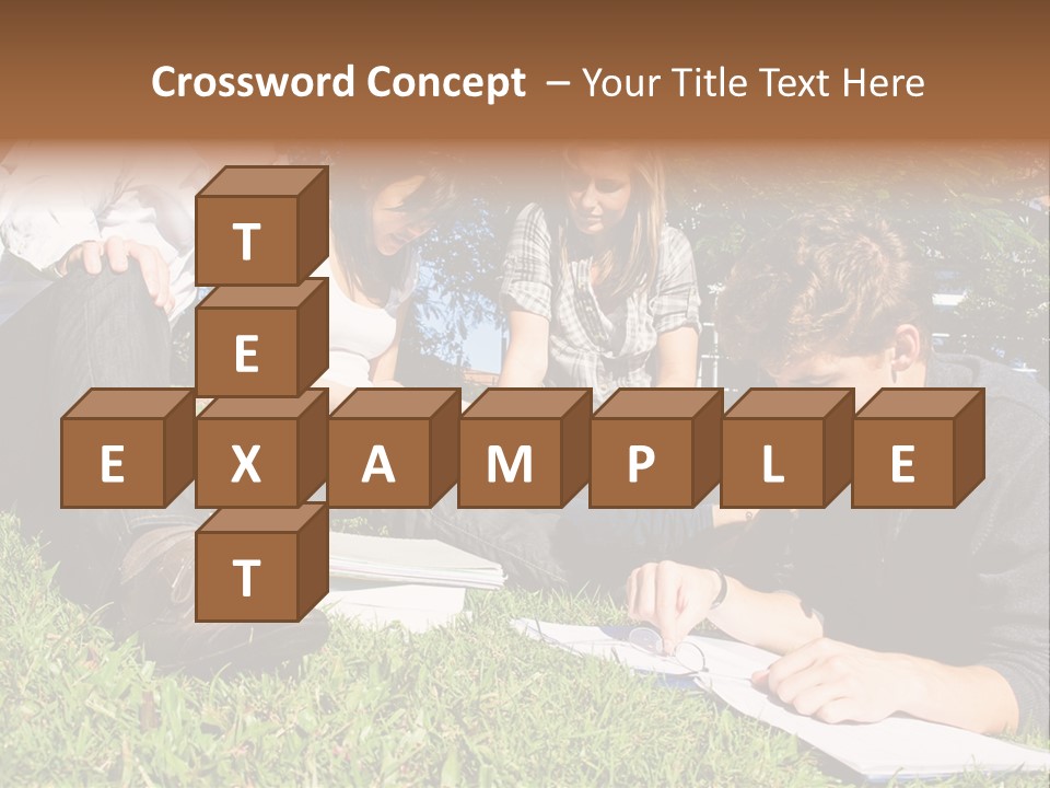 University Students Reading PowerPoint Template