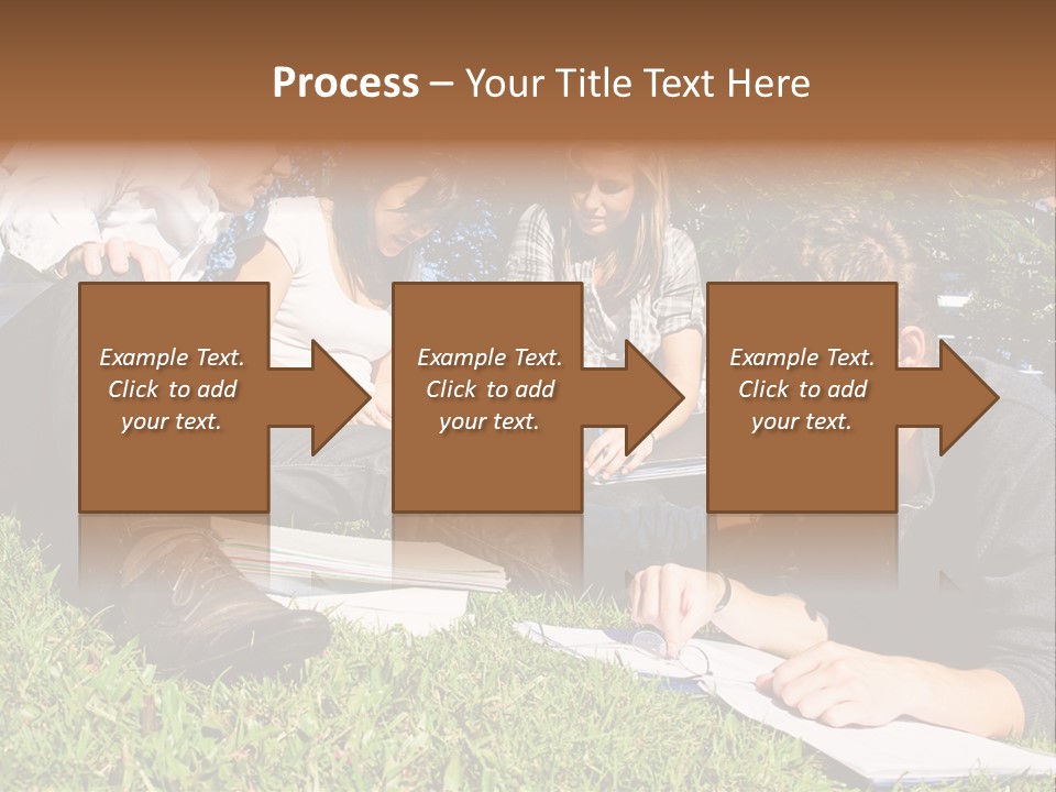 University Students Reading PowerPoint Template