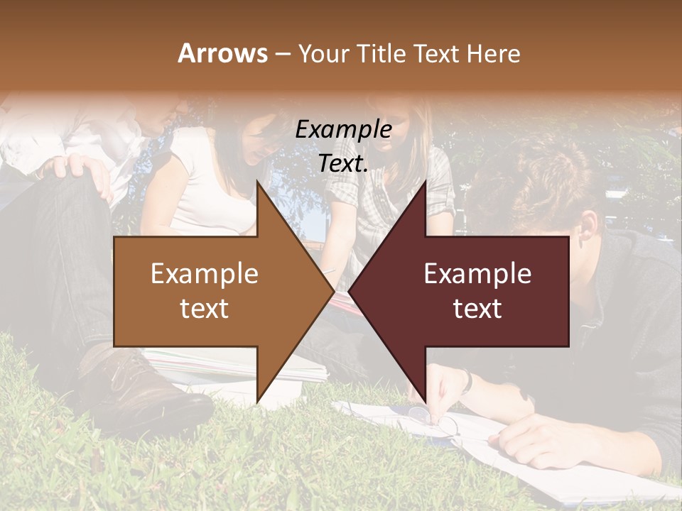 University Students Reading PowerPoint Template