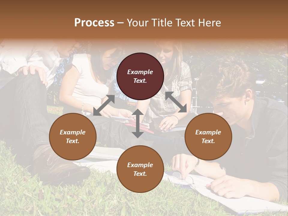 University Students Reading PowerPoint Template