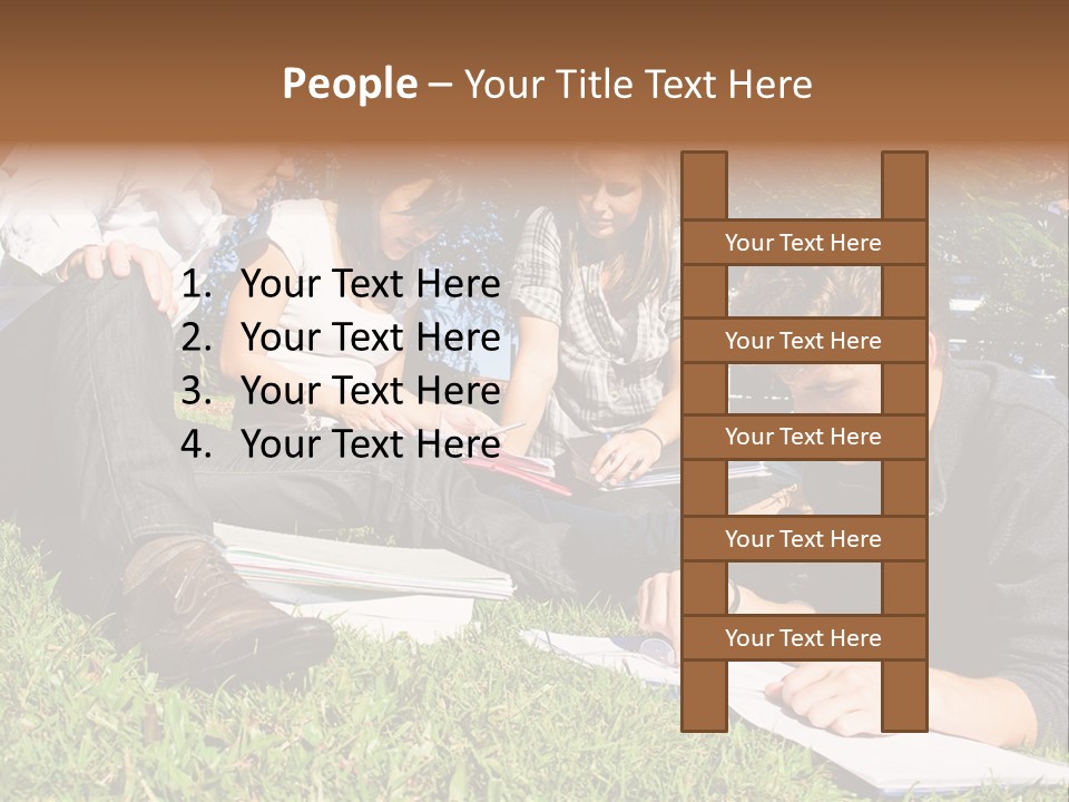 University Students Reading PowerPoint Template