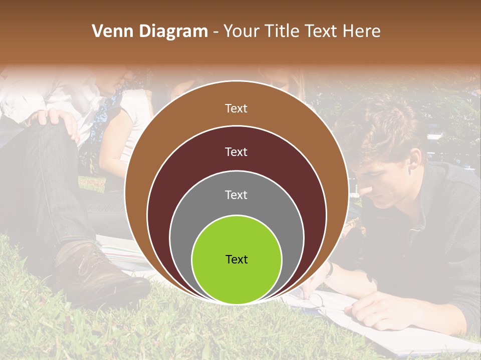 University Students Reading PowerPoint Template