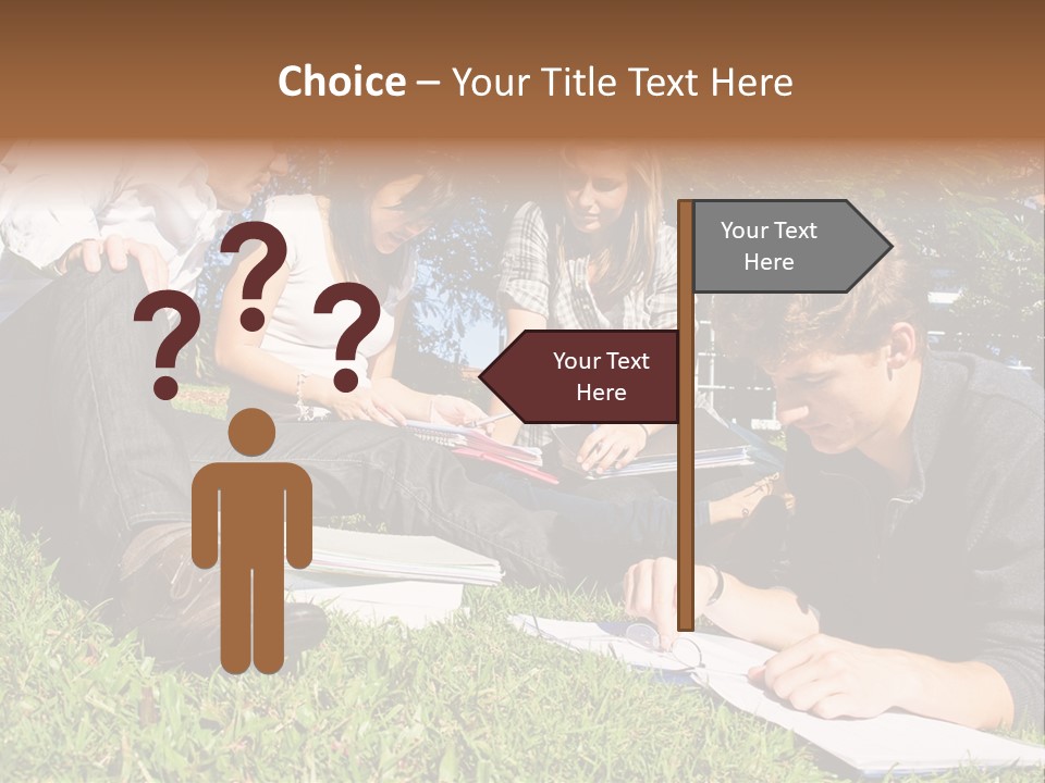 University Students Reading PowerPoint Template