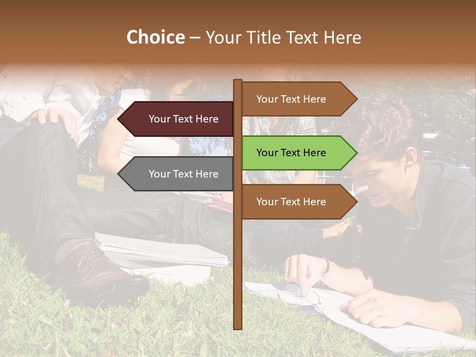 University Students Reading PowerPoint Template