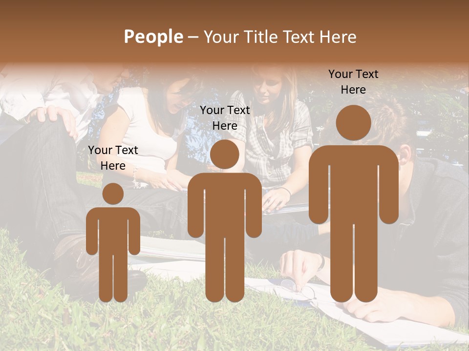 University Students Reading PowerPoint Template